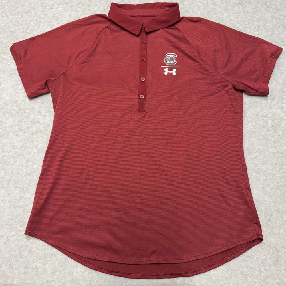South Carolina Gamecocks Polo Shirt Womens Large NCAA Basketball Under Armour